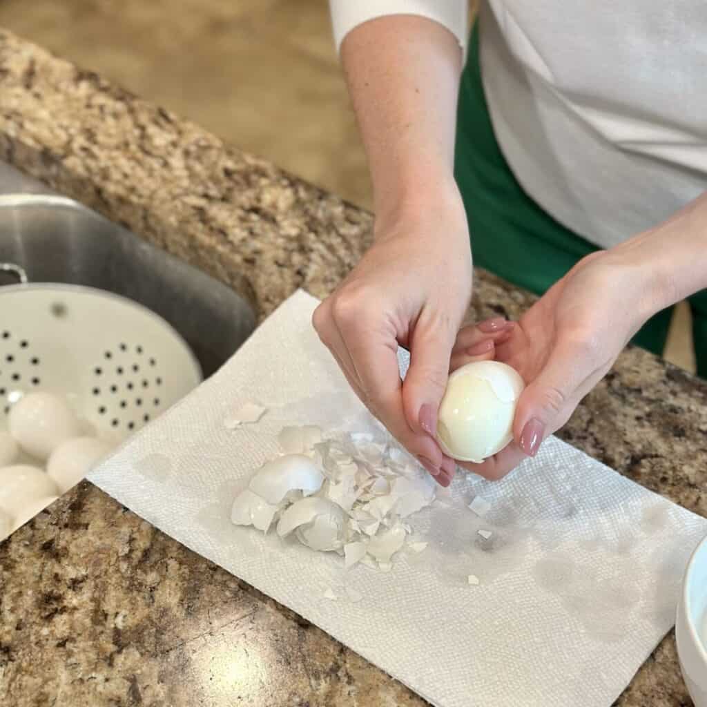 A peeled boiled egg.