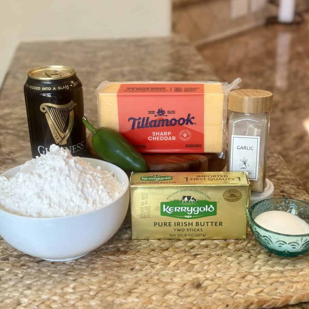 The ingredients to make Jalapeno cheese bread.