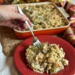 A serving of turkey tetrazzini on a plate.