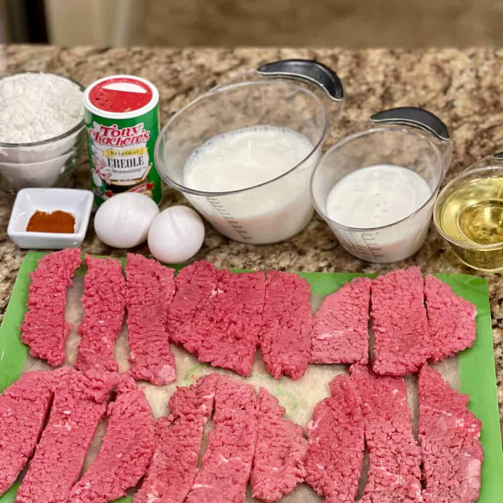 ingredients are arrayed on a countertop