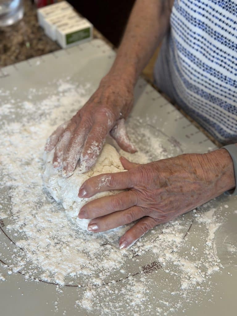 rolling out the dough