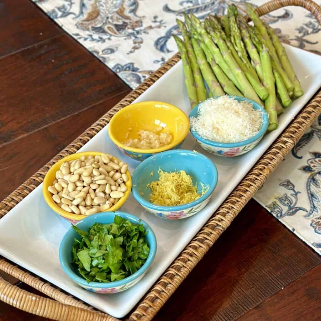 Ingredients to make gremolata asparagus.