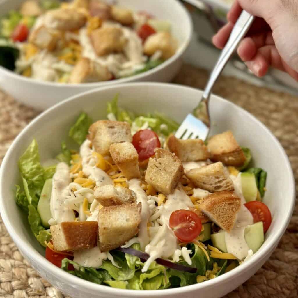 House salad in a bowl.