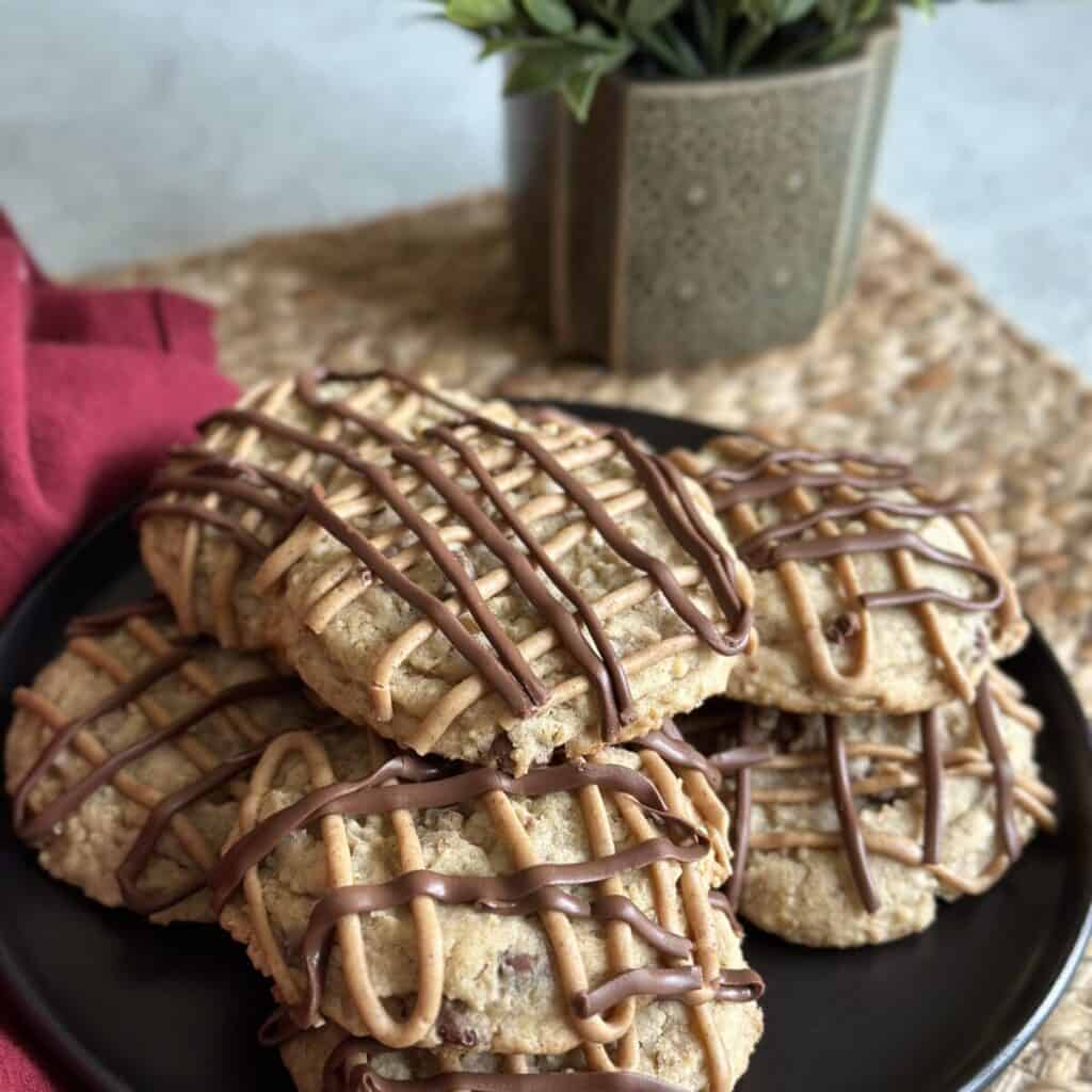 A plate of steel cut oatmeal cookies.