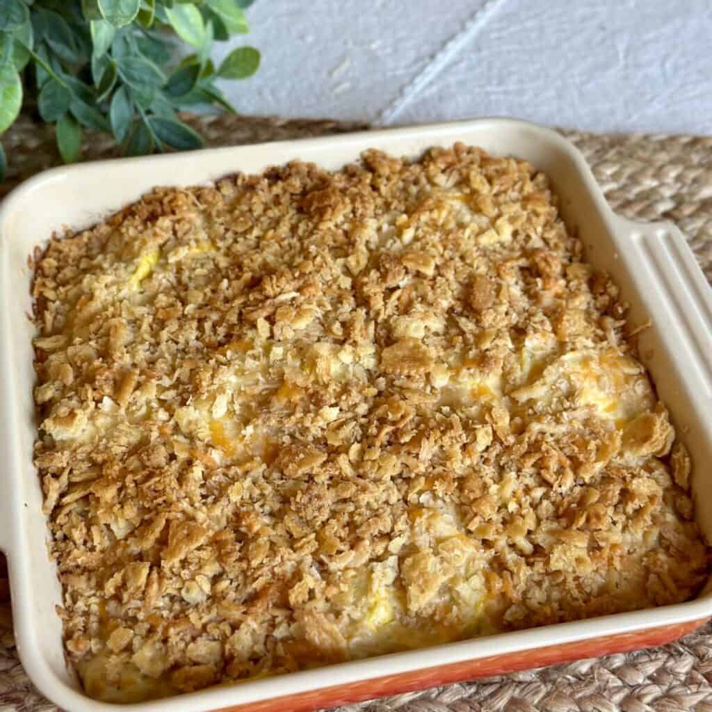 A baked squash casserole.