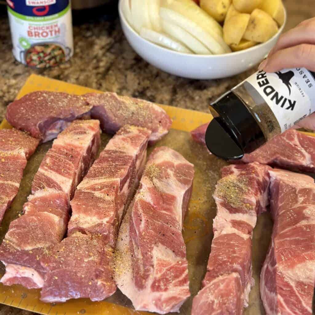 Seasoning country style ribs.