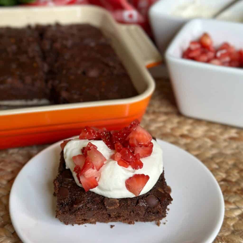 A serving of baked chocolate oatmeal.