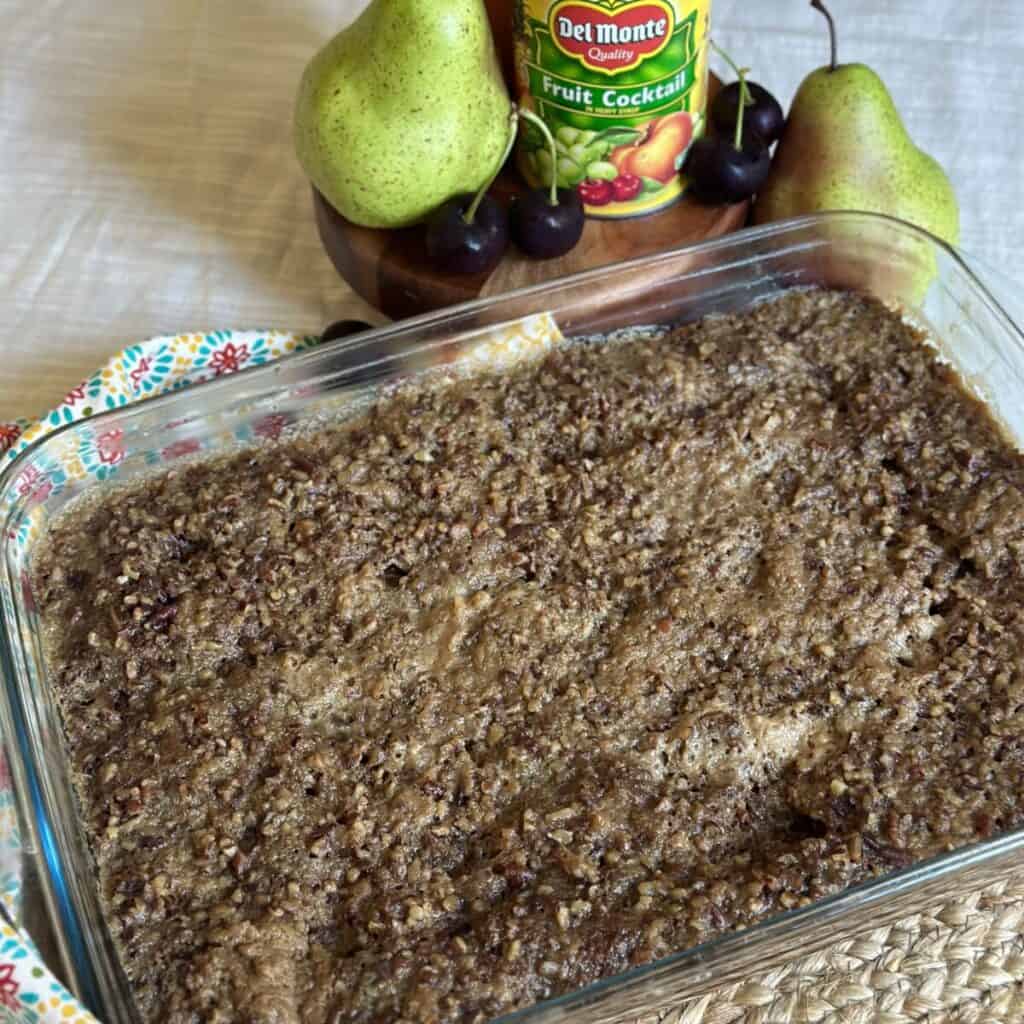 A fruit cocktail cake.