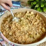 A pan of cheesy cabbage casserole.